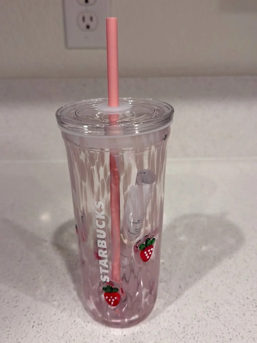 Starbucks Pink Strawberry Charm Cold Cup